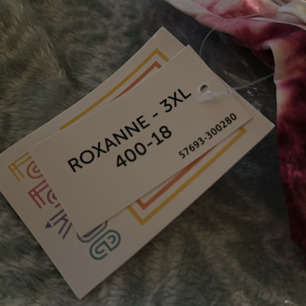 LuLaRoe Roxanne Snap Tank / Sleeveless Women's 3X Pink and White Tie-Dye - NWT - Picture 3 of 5